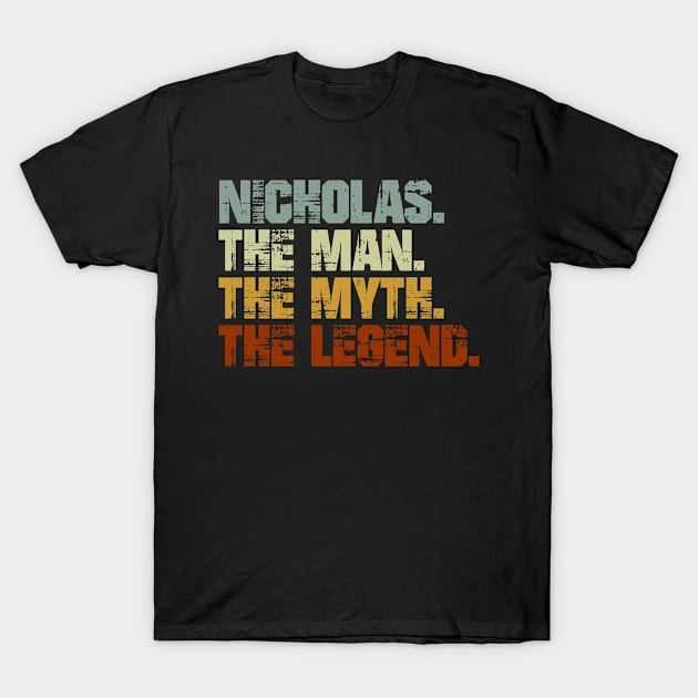 Nicholas The Man The Myth The Legend T-Shirt by designbym